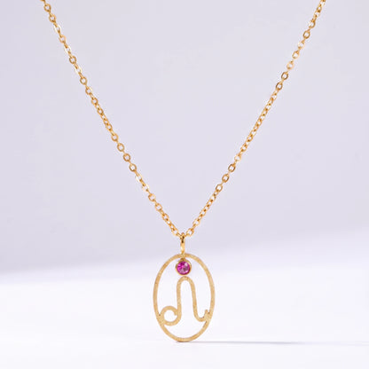 Colar signo do zodíaco com runa Leão
