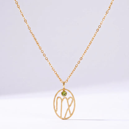 Colar signo do zodíaco com runa Virgem