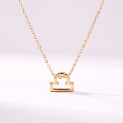 Colar símbolo do zodíaco Balança dourado