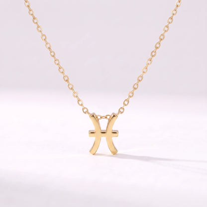 Colar símbolo do zodíaco Peixes dourado
