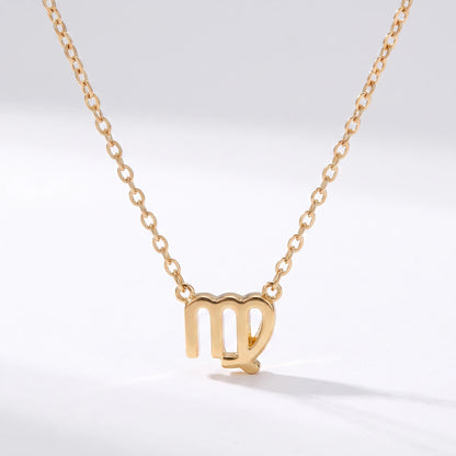 Colar símbolo do zodíaco Virgem dourado