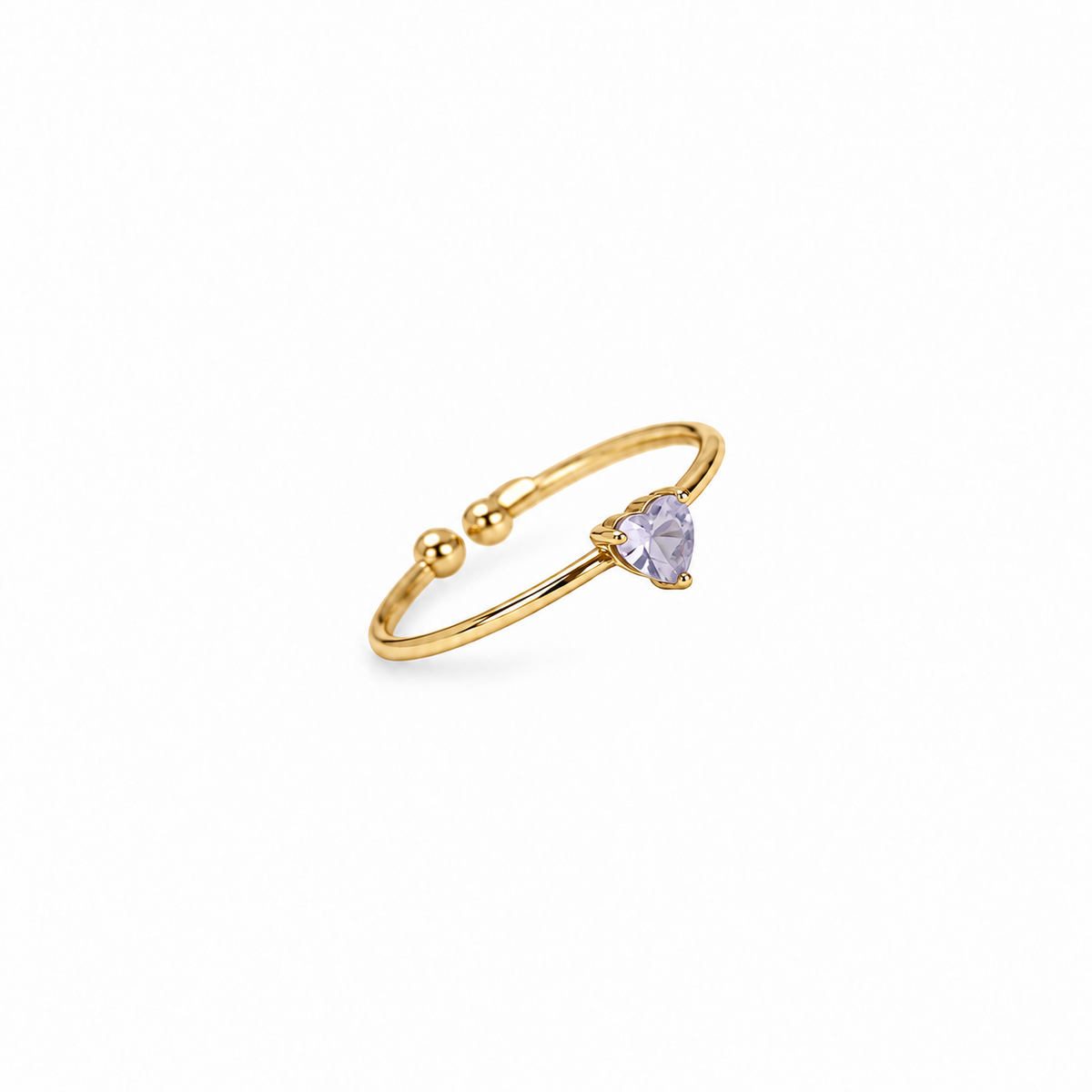 Anel coração dourado — Junho — Alexandrite