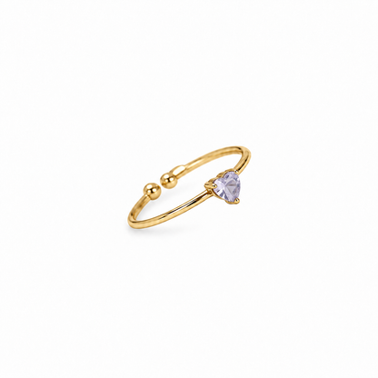 Anel coração dourado — Junho — Alexandrite