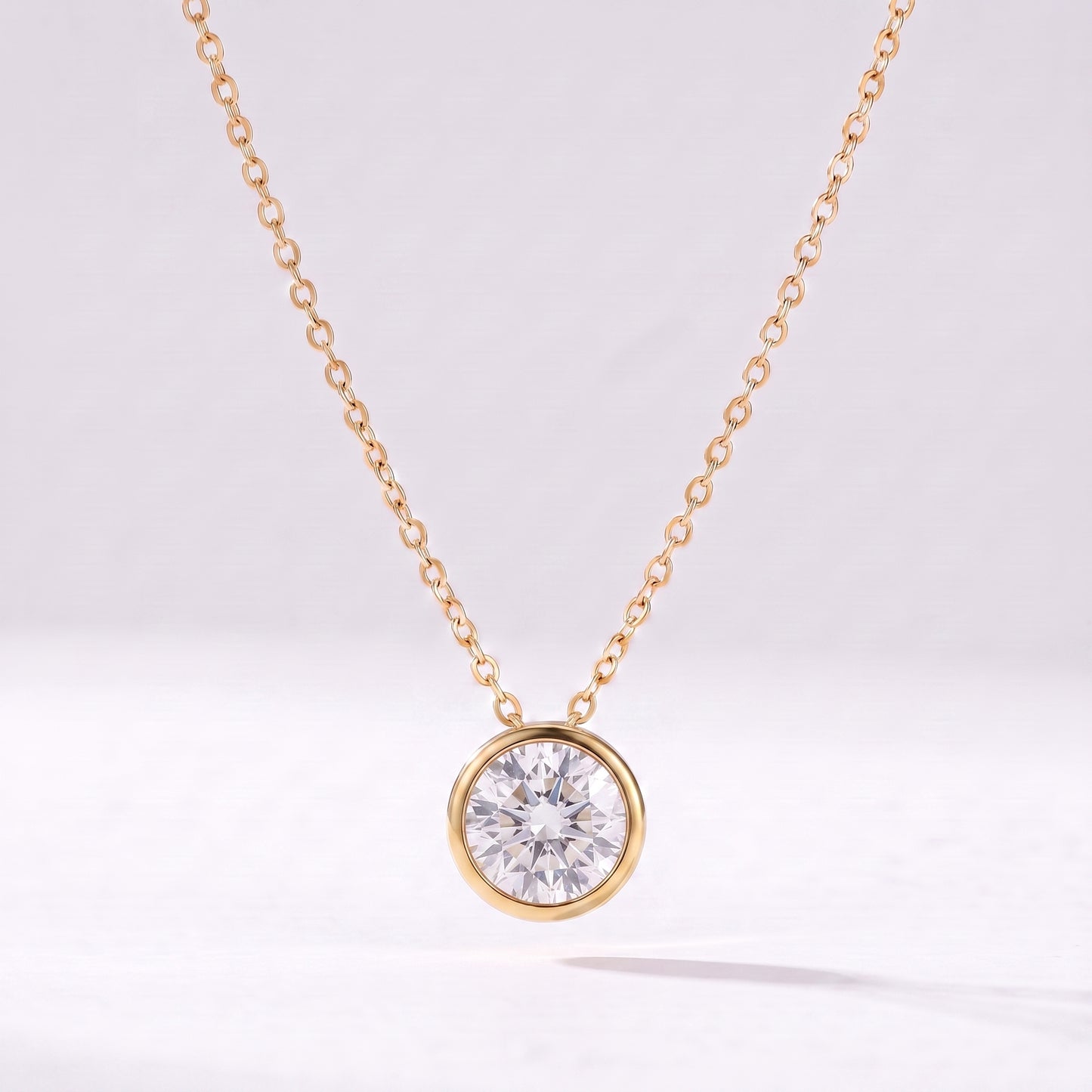 Colar pedra de nascimento Abril — Diamante dourado