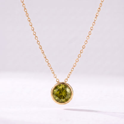 Colar pedra de nascimento Agosto — Peridoto dourado