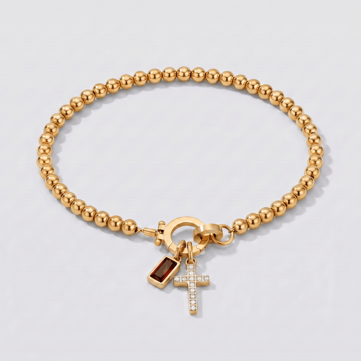 GIF com todas as pedras de nascimento para a pulseira dourada.