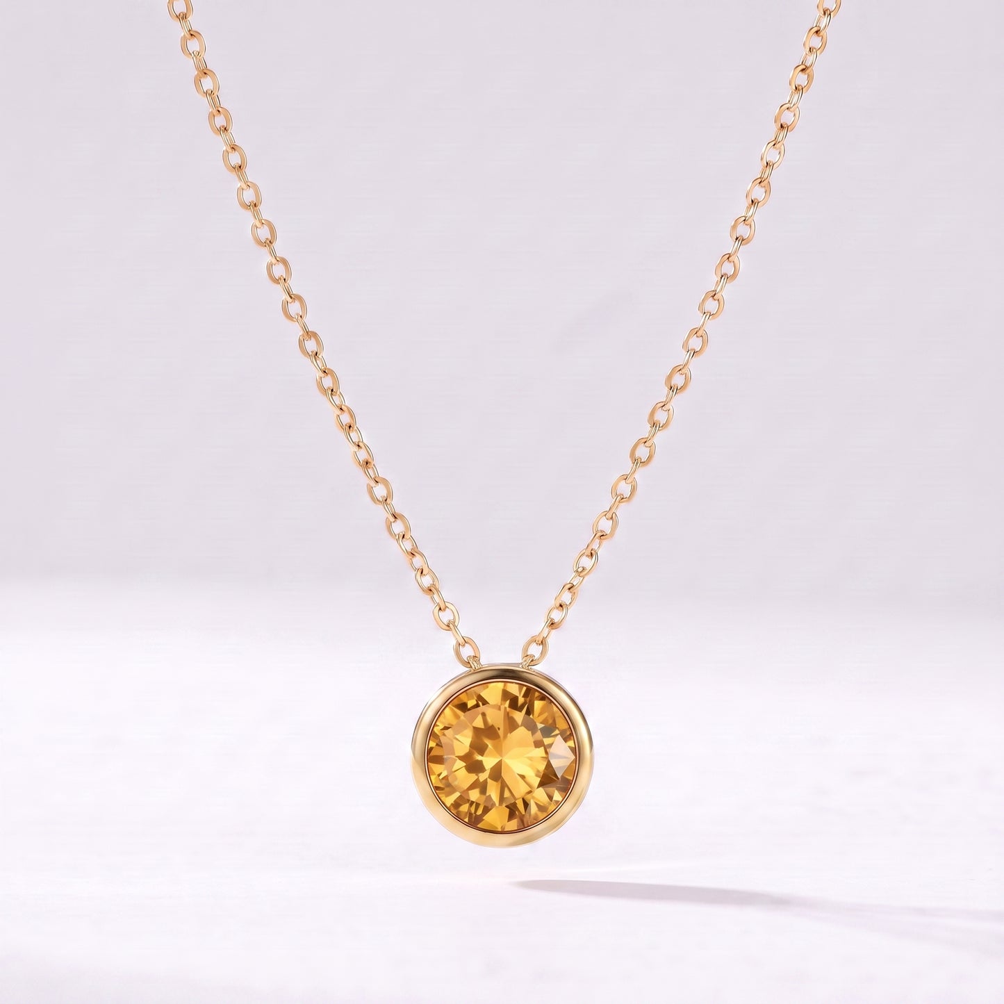 Colar pedra de nascimento Novembro — Citrino dourado