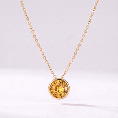 Colar pedra de nascimento Novembro — Citrino dourado