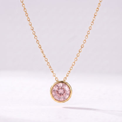Colar pedra de nascimento Outubro — Turmalina Rosa dourado