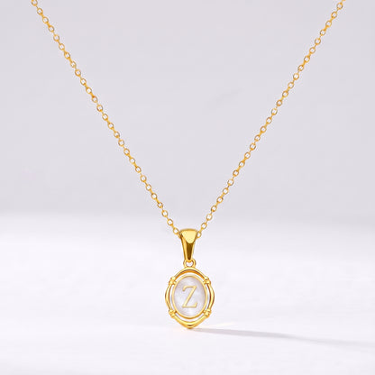 Colar oval com letra personalizada Z dourado