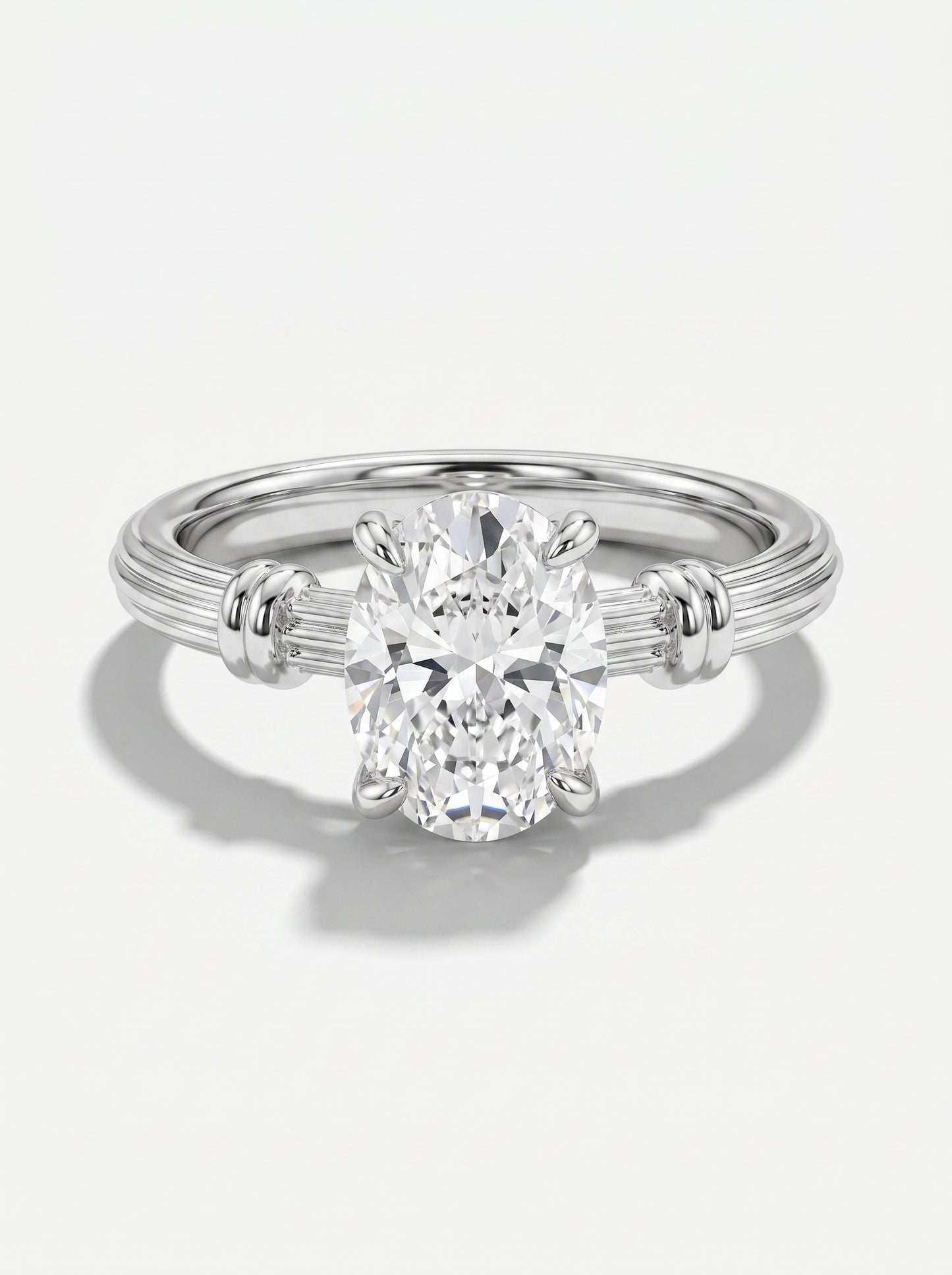 Anel de diamantes com fundo branco
