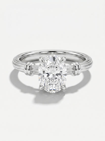 Anel de diamantes com fundo branco
