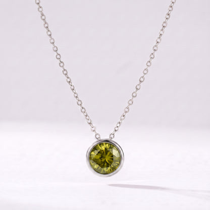 Colar pedra de nascimento Agosto — Peridoto prateado