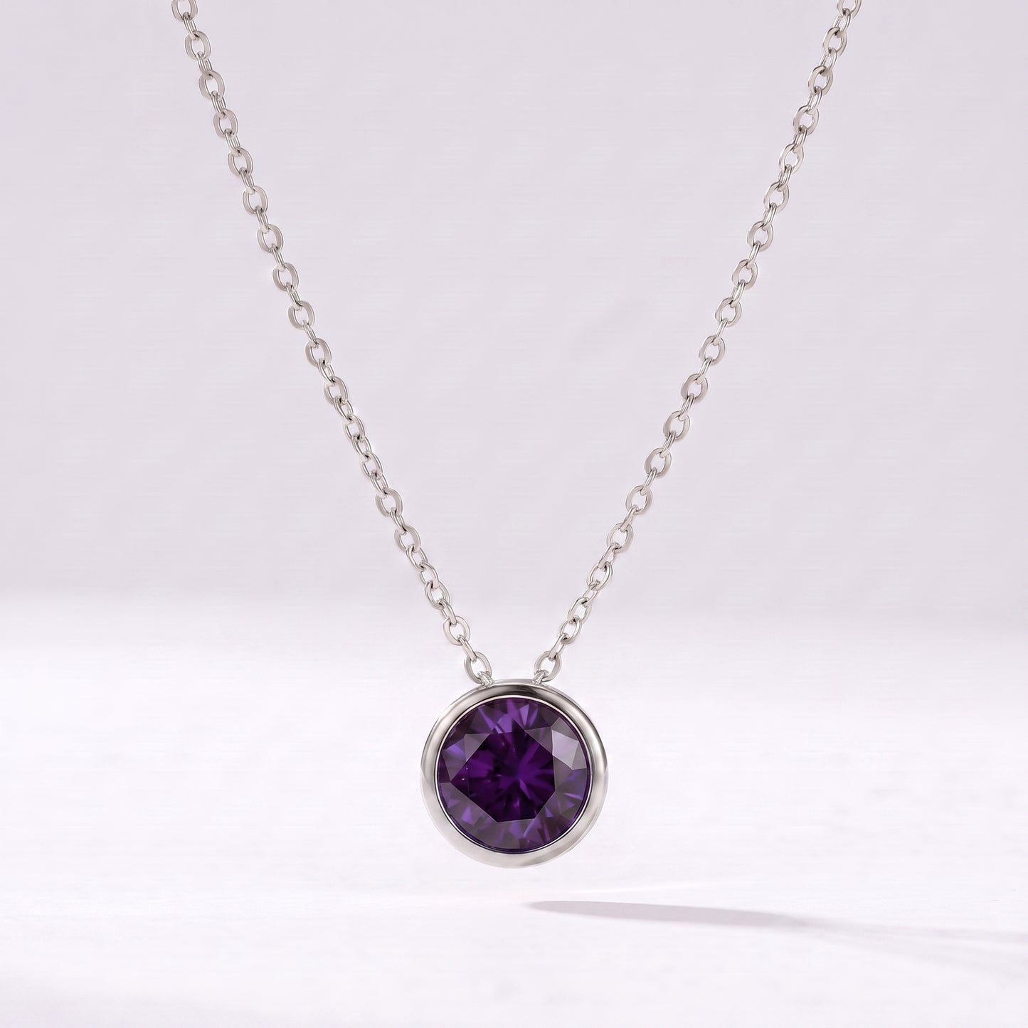 Colar pedra de nascimento Junho — Alexandrite prateado