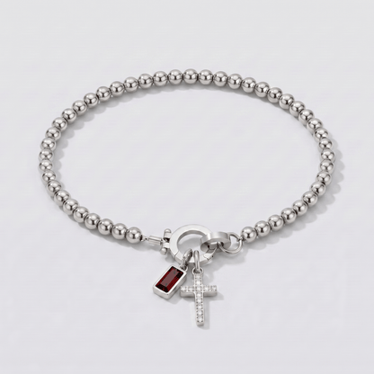 GIF com todas as pedras de nascimento para a pulseira prateada.
