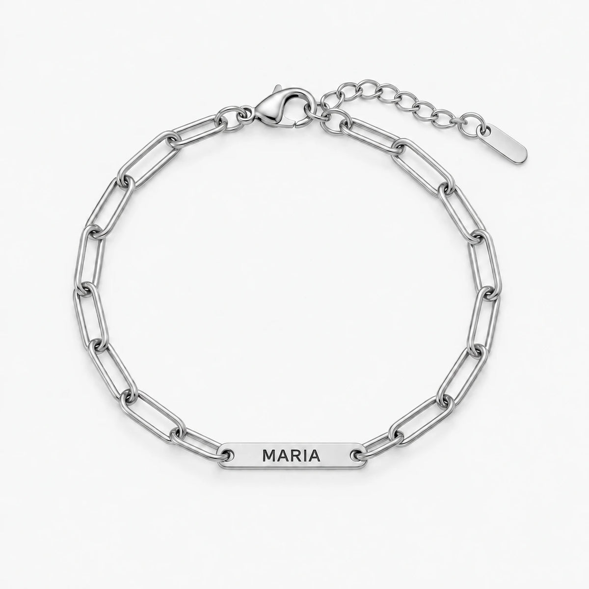 Pulseira de Elos com Nomes Prateado — 1 nome