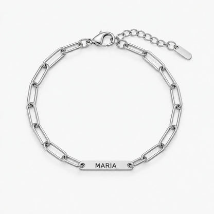Pulseira de Elos com Nomes Prateado — 1 nome