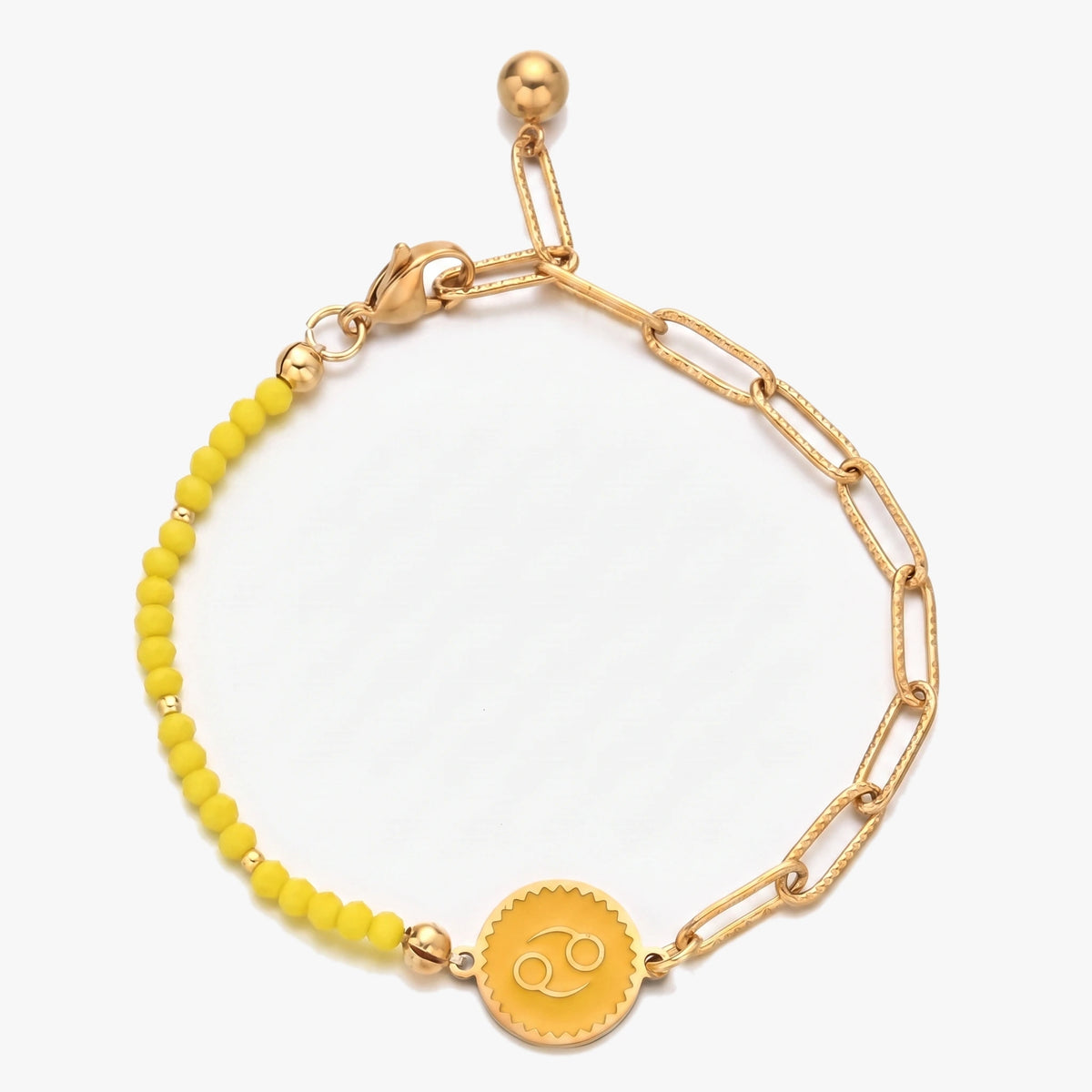 Pulseira signo Caranguejo com pedras naturais Lápis-lazúli