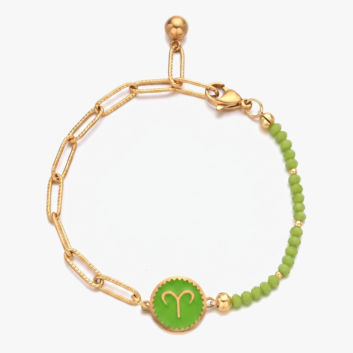 Pulseira signo Carneiro com pedras naturais Granada
