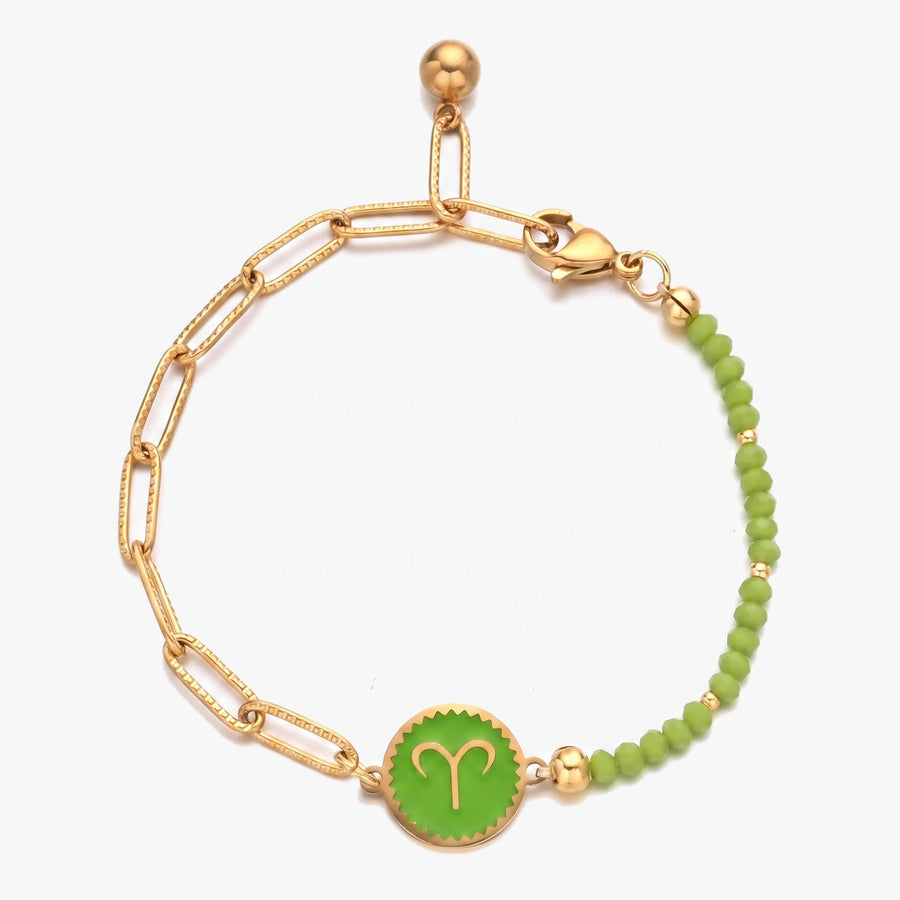 Pulseira signo Carneiro com pedras naturais Granada